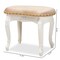 Baxton Studio Gabrielle Sand Velvet Upholstered White-Finished Wood Vanity Ottoman 162-10254 - alternate 4